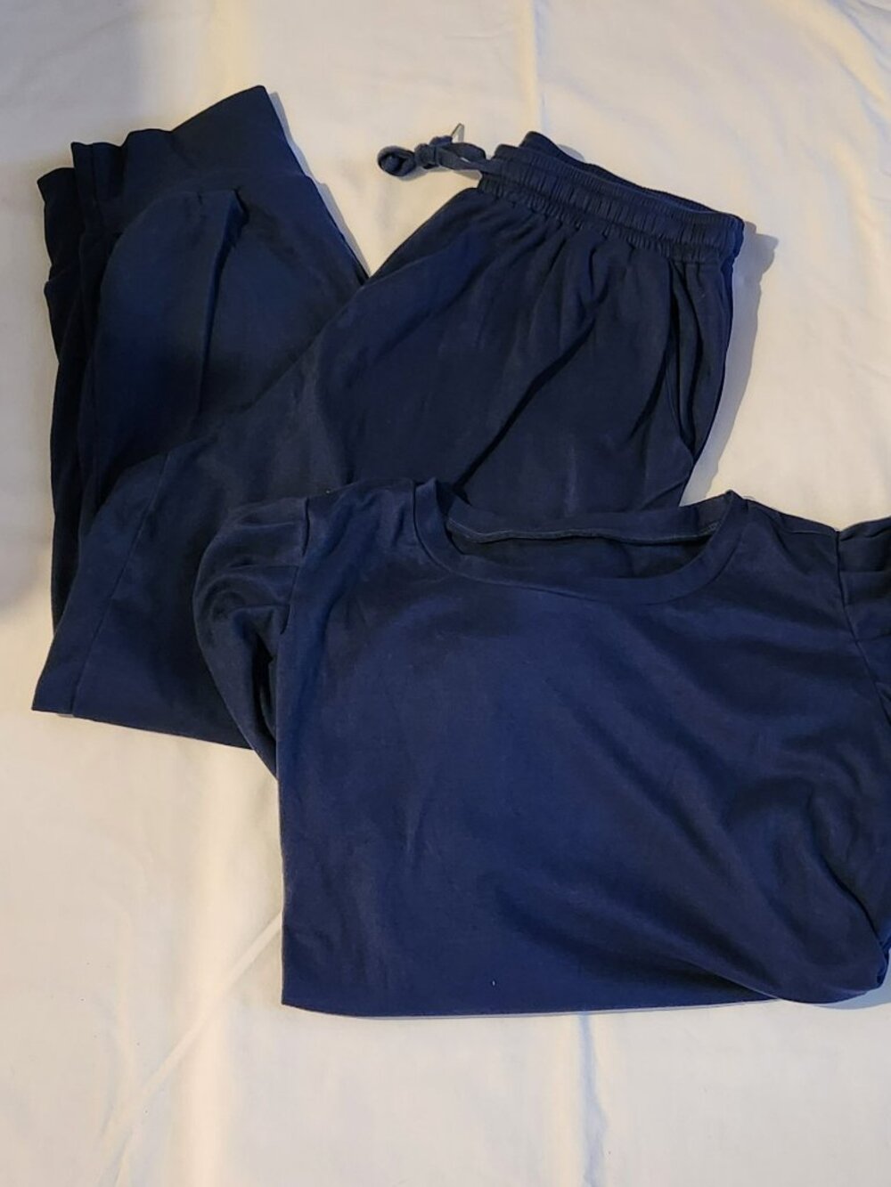 Pretty Garden sweat set sz XXL navy puff sleeves GUC